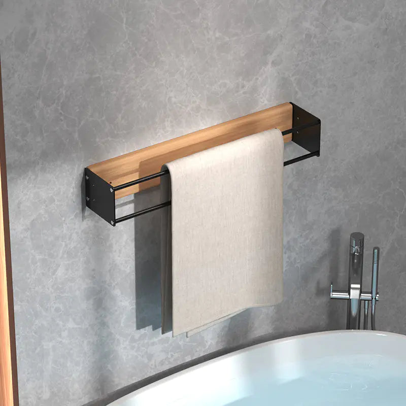 Blackhaus - Wall-Mounted Wood & Metal Towel Rack