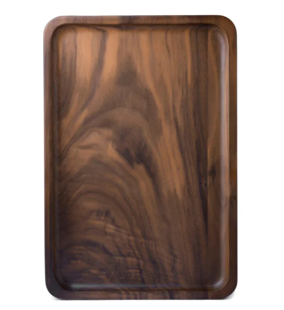 Black Walnut Wooden Rectangular Serving Tray
