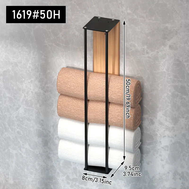 Blackhaus - Wall-Mounted Wood & Metal Towel Rack