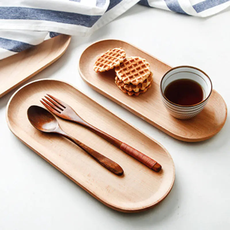 Curved Wooden Serving Plate