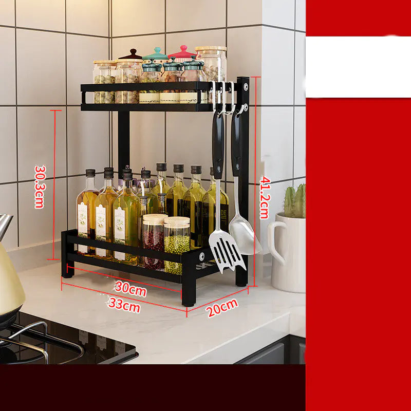Blackhaus - Stainless Steel Black Kitchen Worktop Shelf