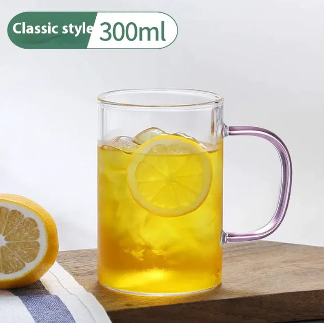 Roomsy Glass - Borosilicate Glass Cup with Coloured Handle