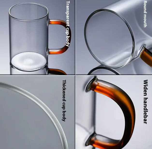 Roomsy Glass - Borosilicate Glass Cup with Coloured Handle