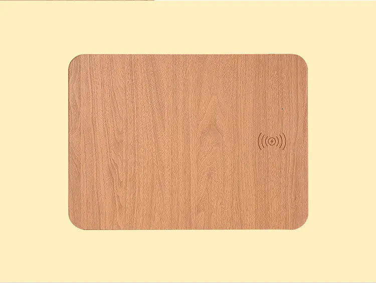 Elec - Wood Effect Wireless Charging Mouse Pad