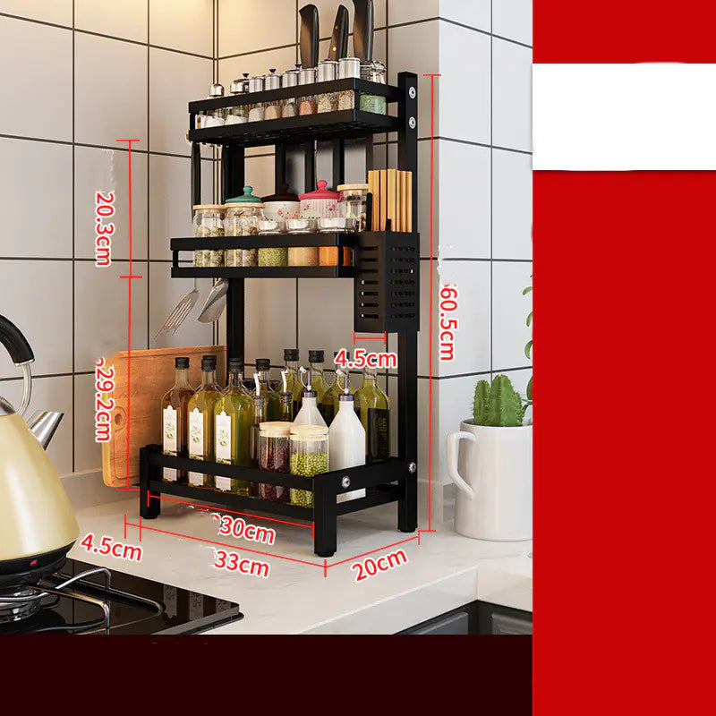 Blackhaus - Stainless Steel Black Kitchen Worktop Shelf