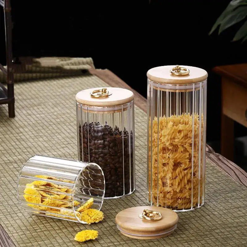 Roomsy Glass - Ribbed Borosilicate Glass Storage Containers