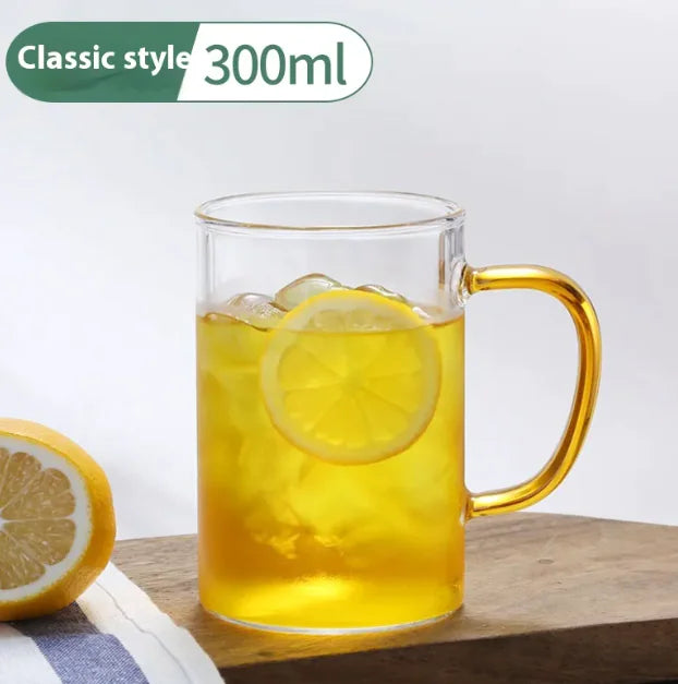 Roomsy Glass - Borosilicate Glass Cup with Coloured Handle