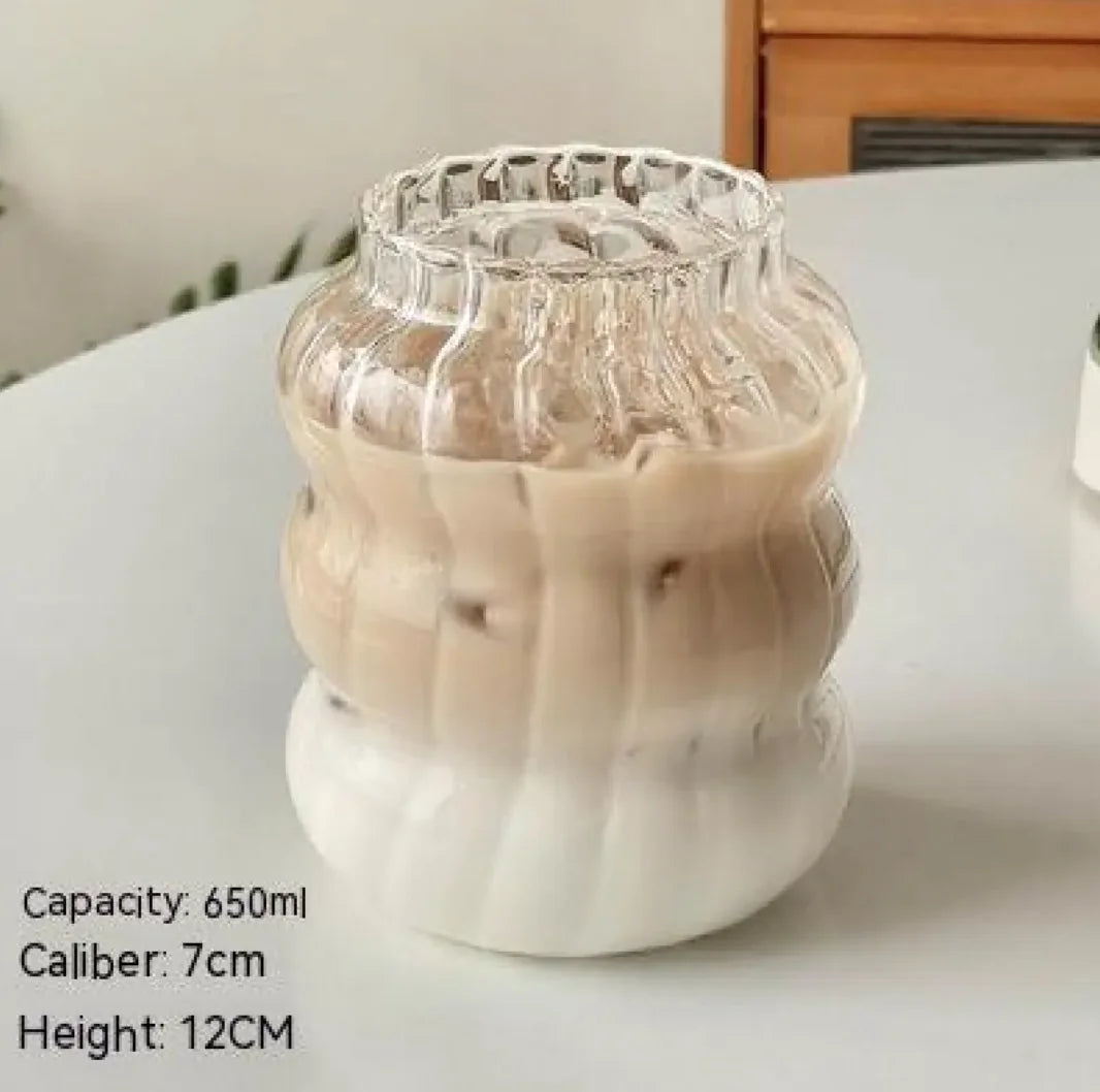 Ribbed Borosilicate Glass Breakfast Cups