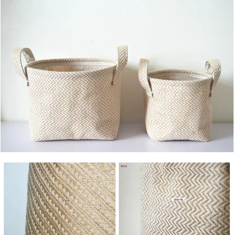 Natural Linen Storage Basket
