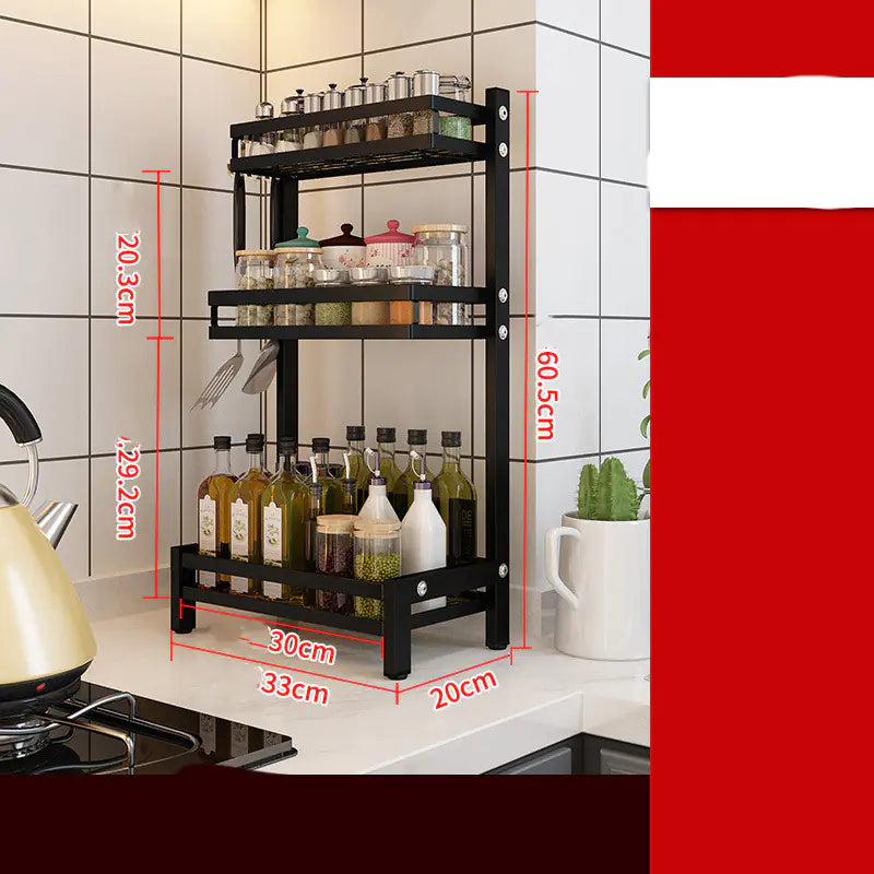 Blackhaus - Stainless Steel Black Kitchen Worktop Shelf