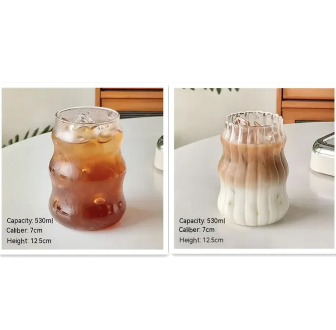 Ribbed Borosilicate Glass Breakfast Cups