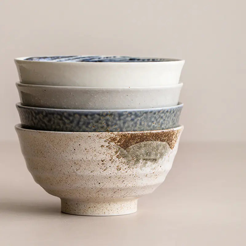 Japanese Handmade Mino Yaki Rice Bowl - Ceramics