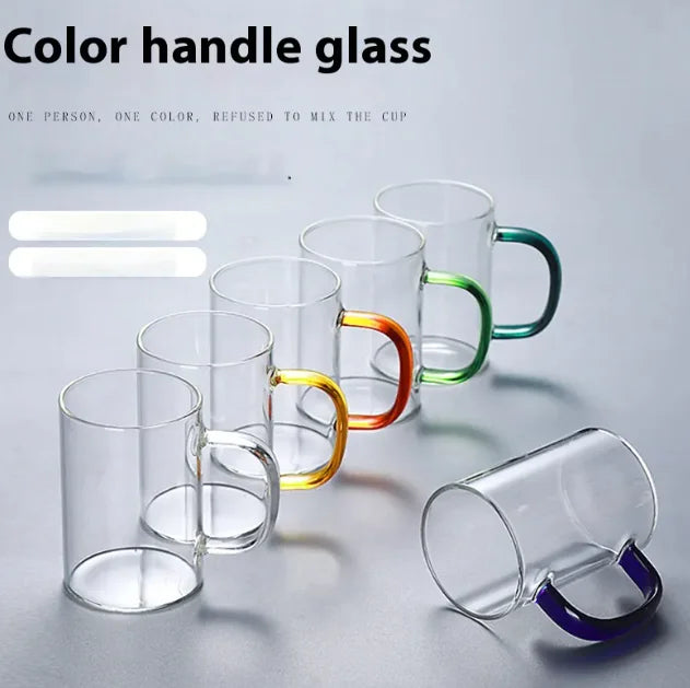 Roomsy Glass - Borosilicate Glass Cup with Coloured Handle