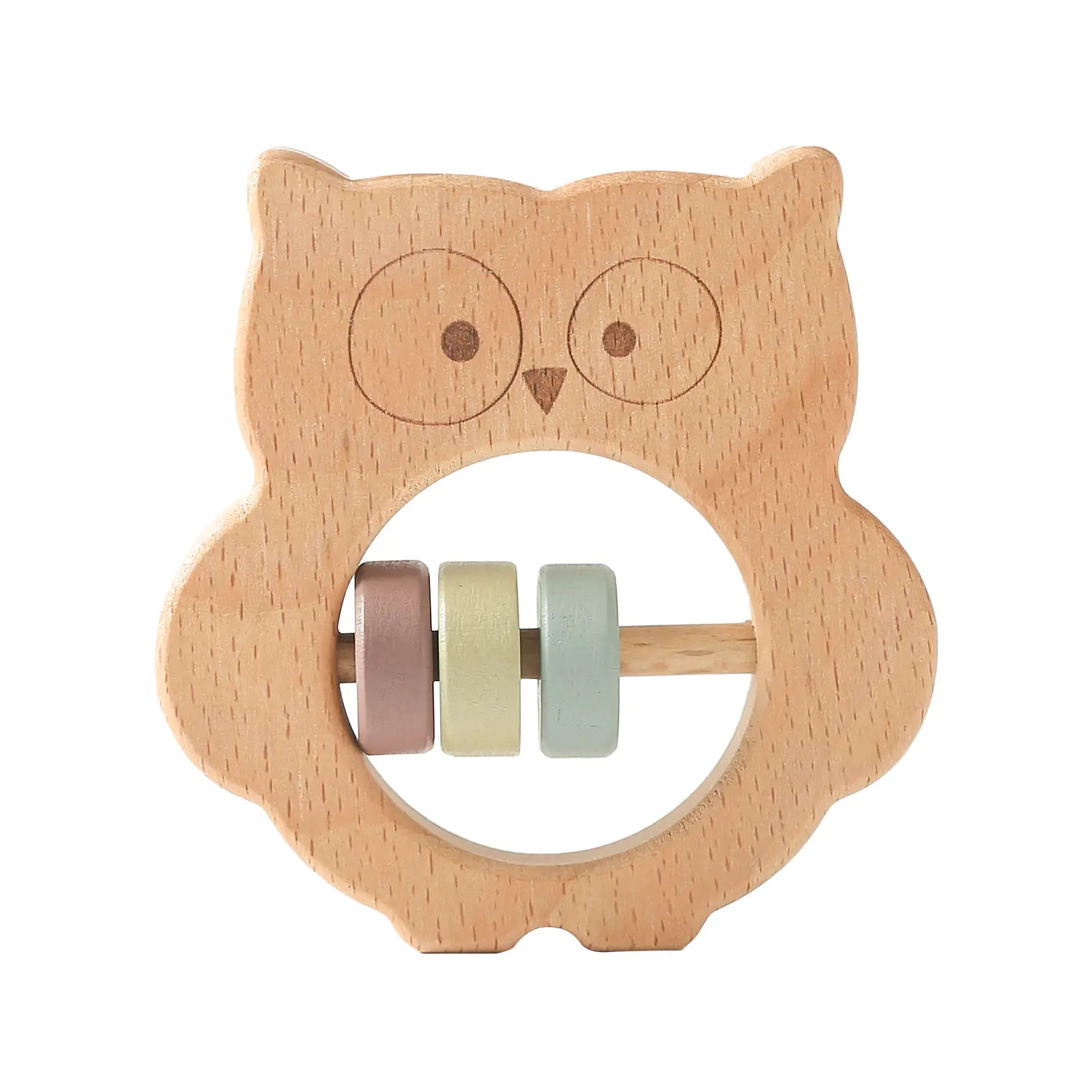 Woodhaus Tots - Wooden Animal Hand Rattle Toy