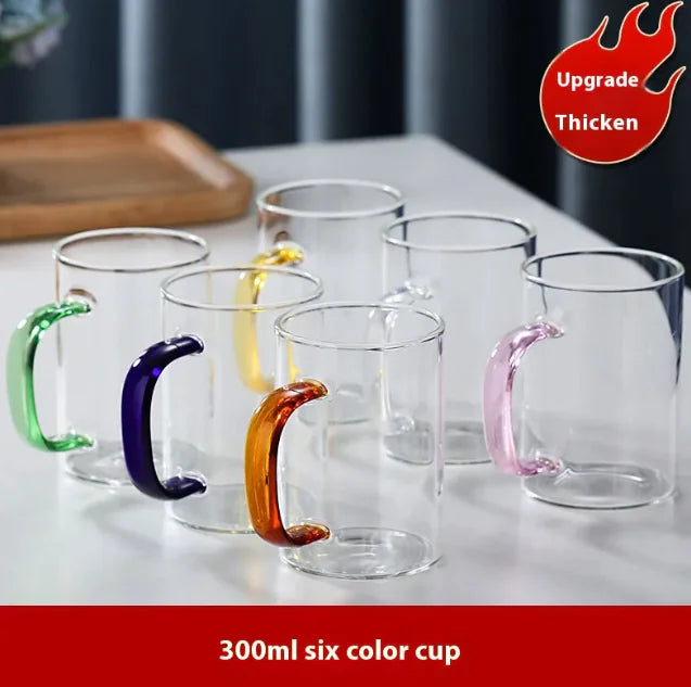Roomsy Glass - Borosilicate Glass Cup with Coloured Handle