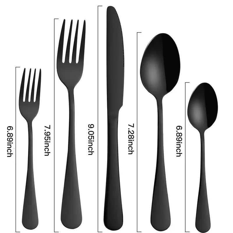 Blackhaus - 5-Piece  Stainless Steel Black Cutlery Set