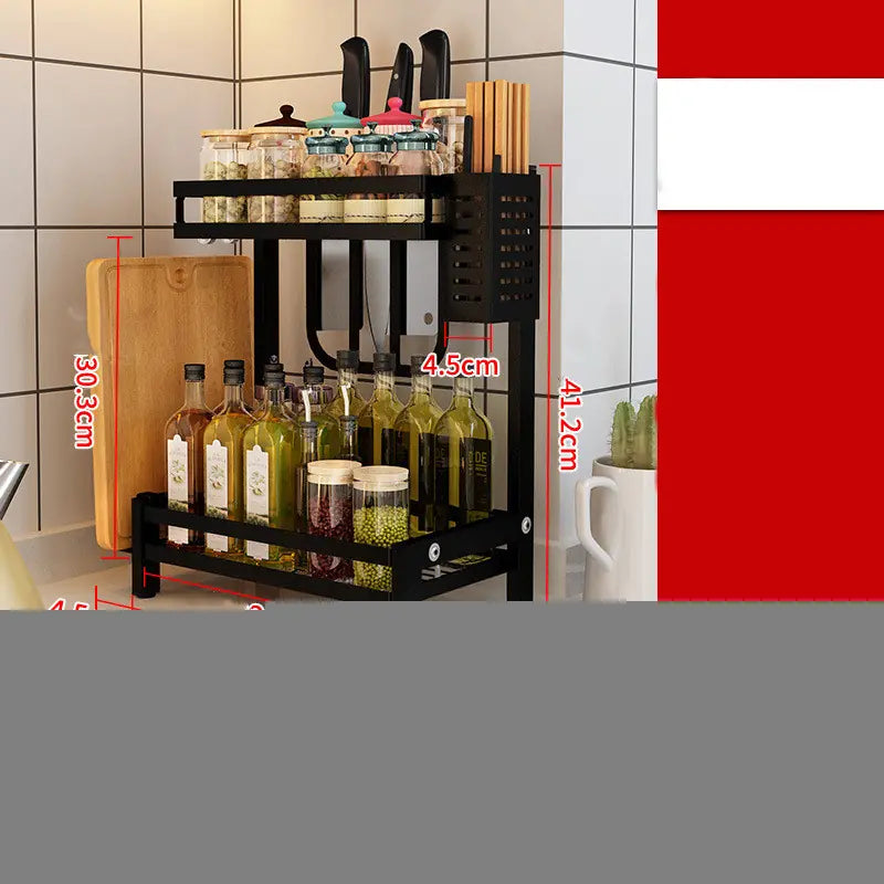 Blackhaus - Stainless Steel Black Kitchen Worktop Shelf