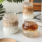 Ribbed Borosilicate Glass Breakfast Cups