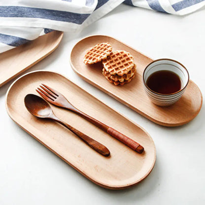 Curved Wooden Serving Plate