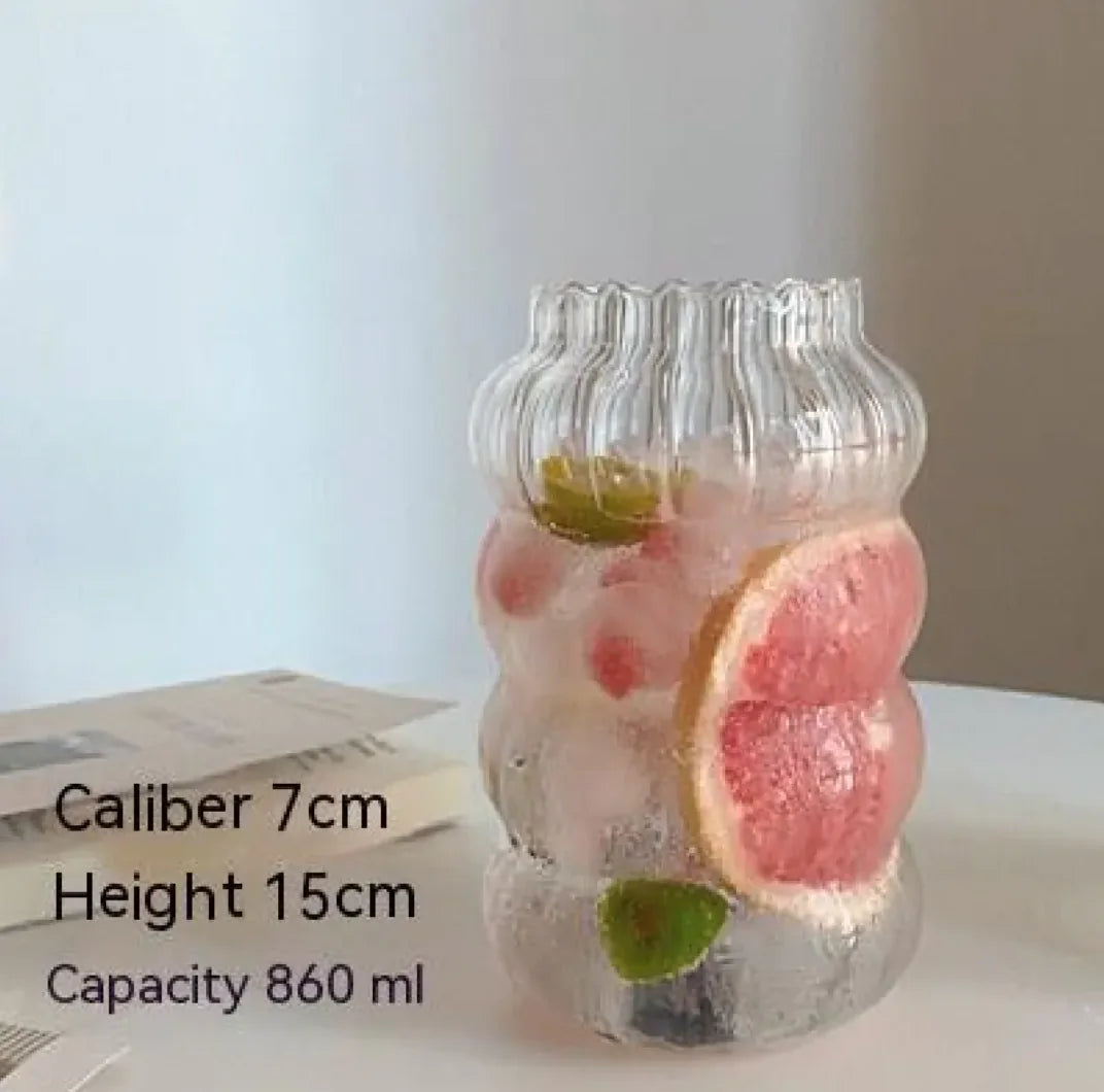 Ribbed Borosilicate Glass Breakfast Cups