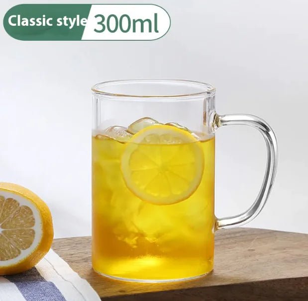Roomsy Glass - Borosilicate Glass Cup with Coloured Handle