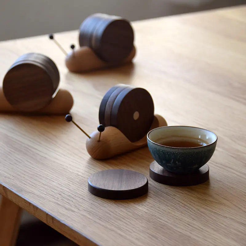 Creative Snail Wooden Coaster