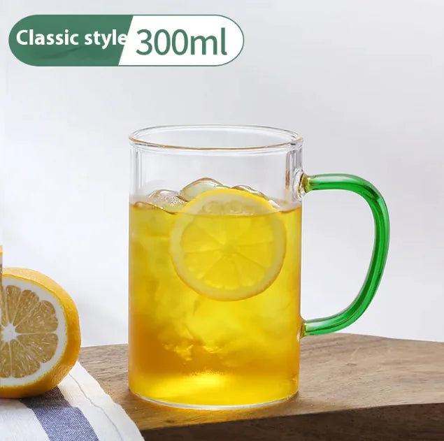 Roomsy Glass - Borosilicate Glass Cup with Coloured Handle