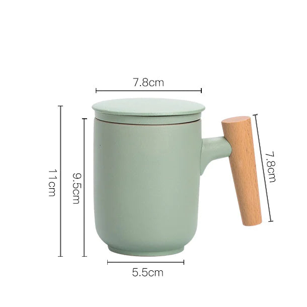 Cera - Ceramic Mug with Strainer and Handle
