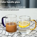 Roomsy Glass - Borosilicate Glass Cup with Coloured Handle