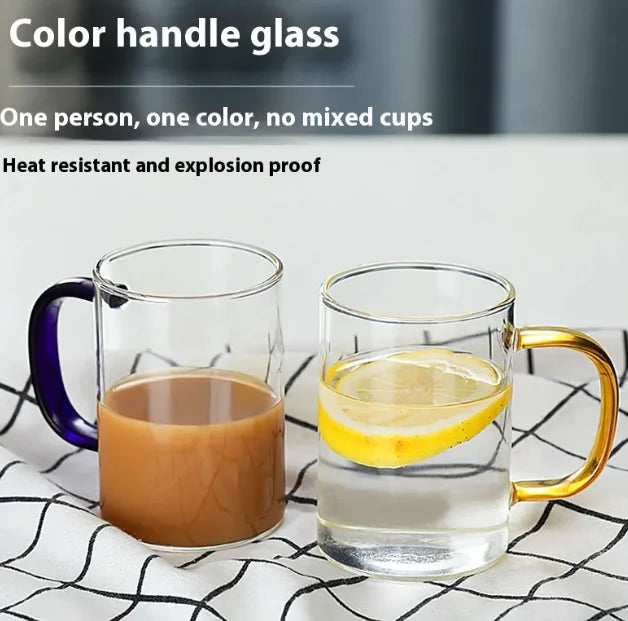 Roomsy Glass - Borosilicate Glass Cup with Coloured Handle