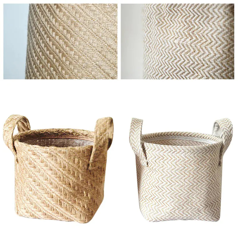 Natural Linen Storage Basket
