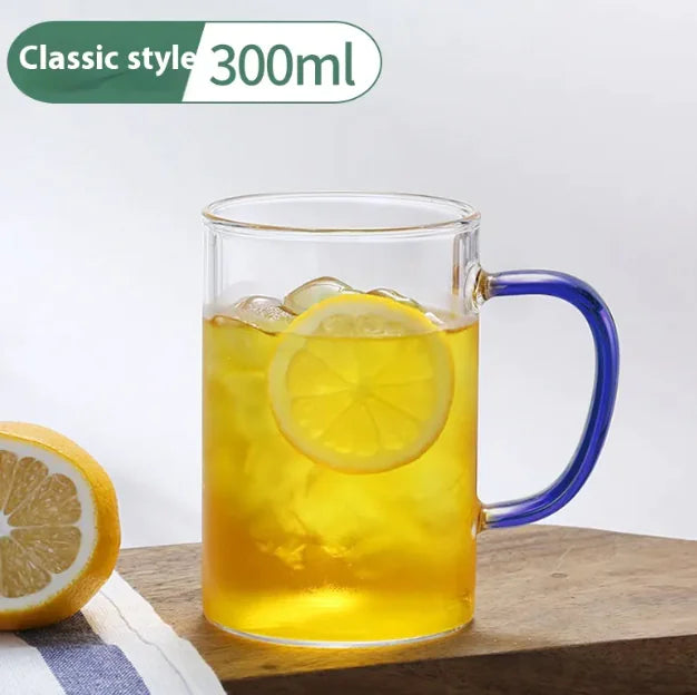 Roomsy Glass - Borosilicate Glass Cup with Coloured Handle