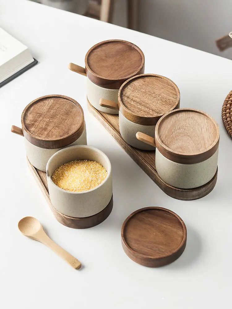Japanese-style Ceramic Seasoning Pots