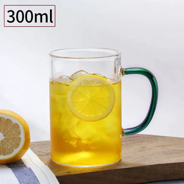 Roomsy Glass - Borosilicate Glass Cup with Coloured Handle