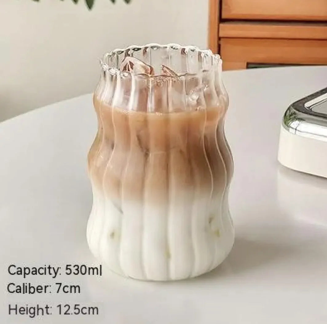 Ribbed Borosilicate Glass Breakfast Cups