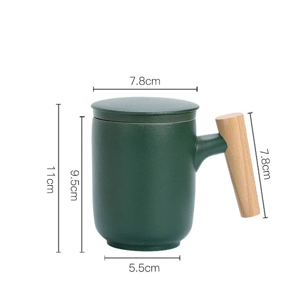 Cera - Ceramic Mug with Strainer and Handle