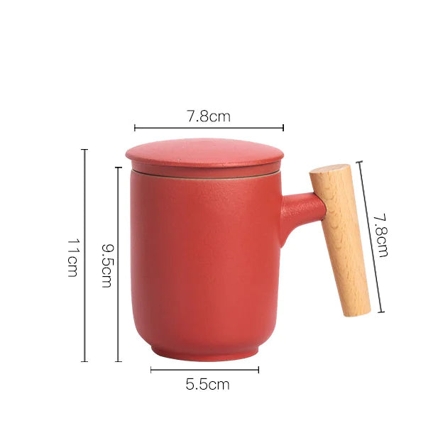 Cera - Ceramic Mug with Strainer and Handle