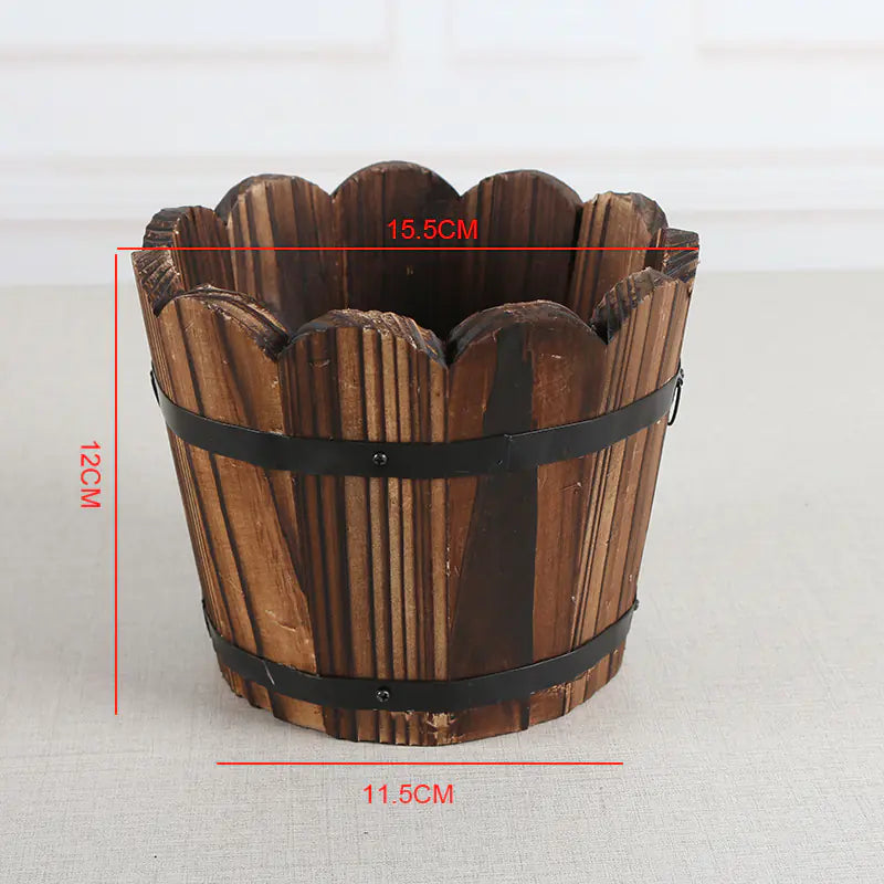 Woodhaus - Wooden Barrel Planter