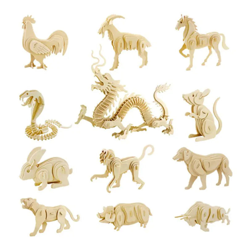Wooden 3D Animal Puzzles